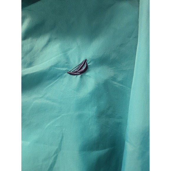 Cuffy's Cape Cod Women's Medium Turquoise 1/4 Zip Pullover Windbreaker. Flaw - Picture 4 of 8